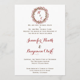 Einladung von Red Cranberry Wreath Wedding