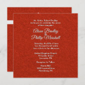 Einladung von Red Glitzer and Bow Wedding (Vorne/Hinten)