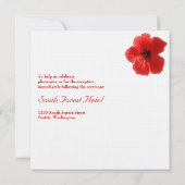 Einladung von Red Hibiskus Hochzeit (Rückseite)