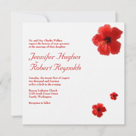 Einladung von Red Hibiskus Hochzeit