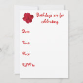 Einladung von Red Impatiens Geburtstagsparty (Rückseite)