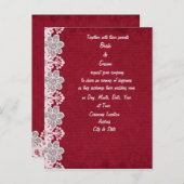 Einladung von Red Lace Wedding (Vorne/Hinten)