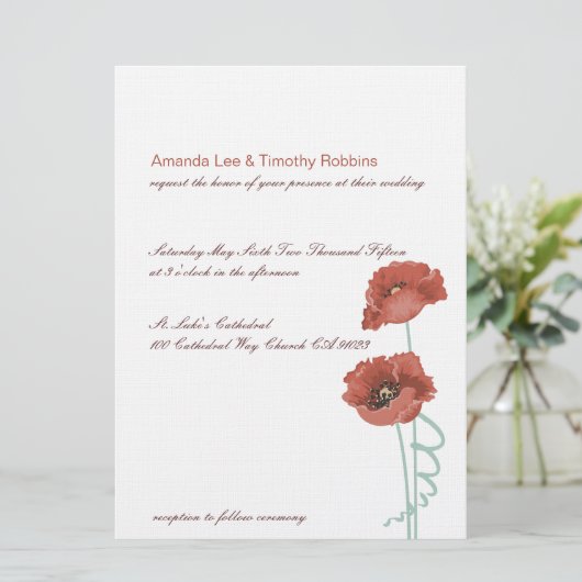 Einladung von Red Peonies (Stehend Vorderseite)