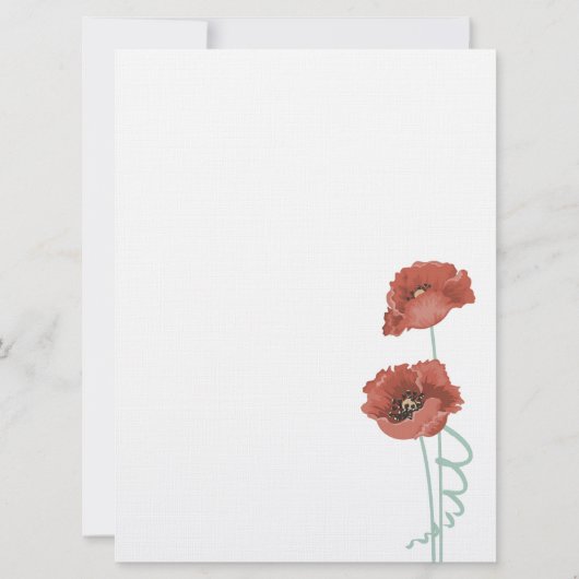 Einladung von Red Peonies (Rückseite)