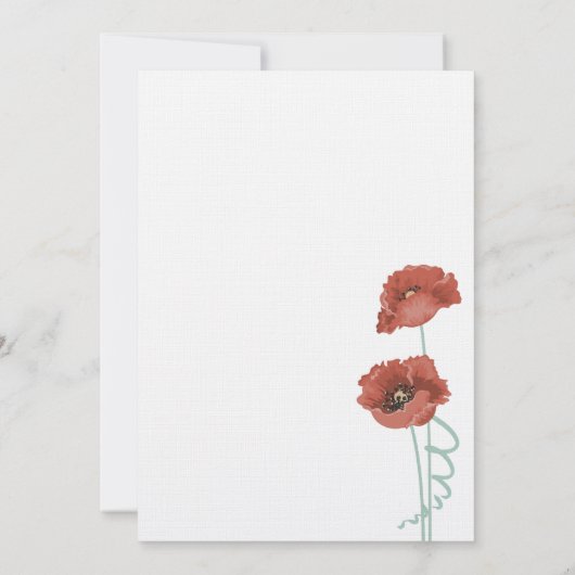 Einladung von Red Peonies (Rückseite)