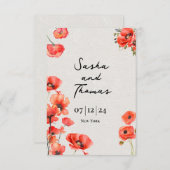 Einladung von Red Poppies (Vorne/Hinten)