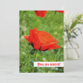 Einladung von Red Poppy (Stehend Vorderseite)