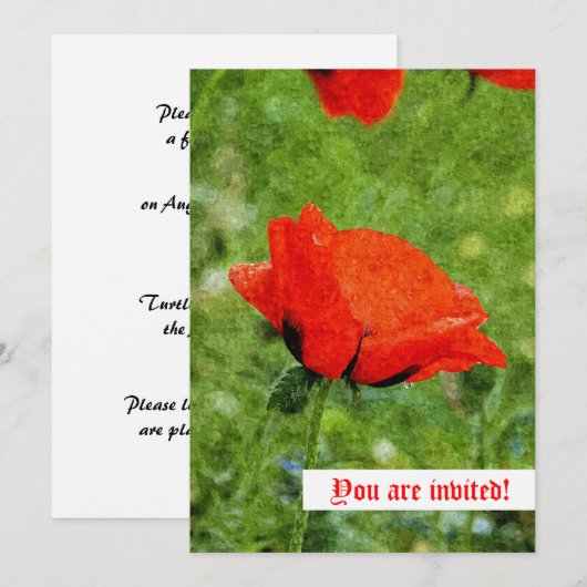 Einladung von Red Poppy (Vorne/Hinten)