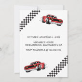 Einladung von Red Race Car Geburtstagsparty (Rückseite)