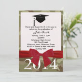 Einladung von Red Ribbon and Camouflage Abschluss (Stehend Vorderseite)