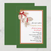 Einladung von Red Ribbon Pinecones (Vorne/Hinten)