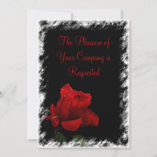 Einladung von Red Rote Rose Hochzeit (Vorderseite)