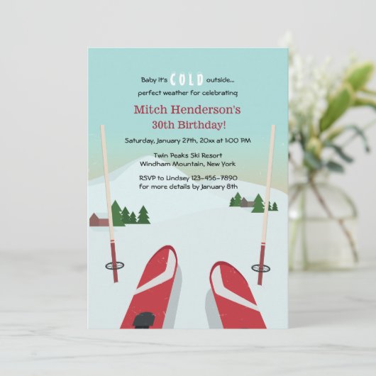 Einladung von Red Skis (Stehend Vorderseite)