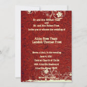 Einladung von Red Tooled Leder und Spitzen Hochzei (Vorderseite)