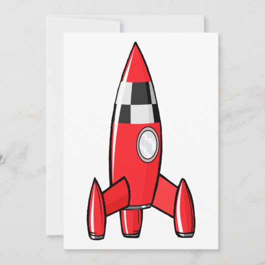 Einladung von Red Toy Rocket (Vorderseite)