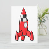 Einladung von Red Toy Rocket (Stehend Vorderseite)