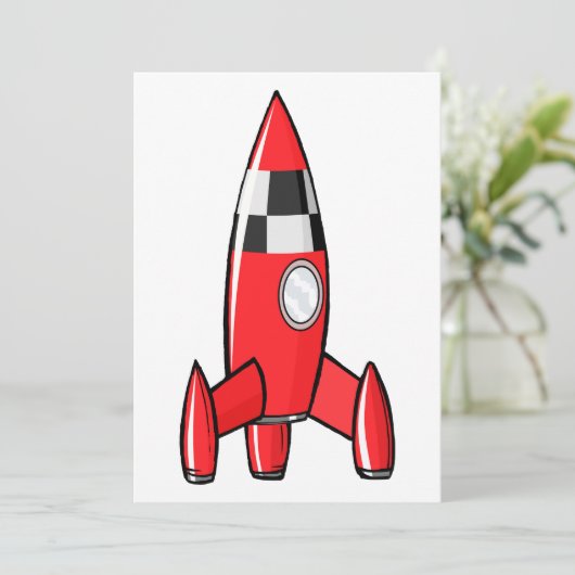 Einladung von Red Toy Rocket (Stehend Vorderseite)