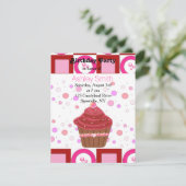 Einladung von Red Velvet Cupcake (Stehend Vorderseite)