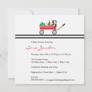 Einladung von Red Wagon Baby Shower