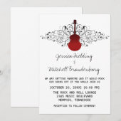 Einladung von Red Wirbel Guitar Wedding (Vorne/Hinten)