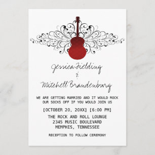 Einladung von Red Wirbel Guitar Wedding