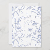 Einladung von Regency Blue Floral Wedding (Rückseite)