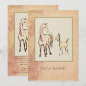 Einladung von Reittier- und Foal-Baby-Dusche (Vorne/Hinten)