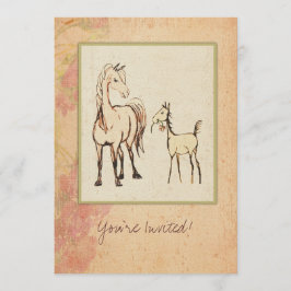 Einladung von Reittier- und Foal-Baby-Dusche
