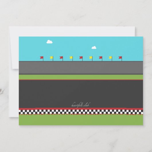 Einladung von Rennwagen (Rückseite)