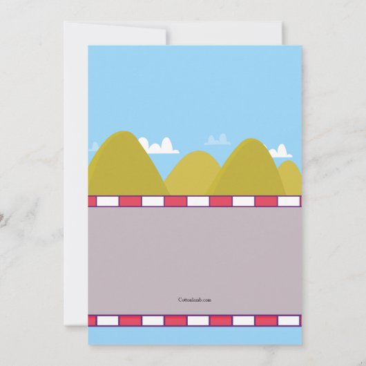 Einladung von Rennwagen (Rückseite)