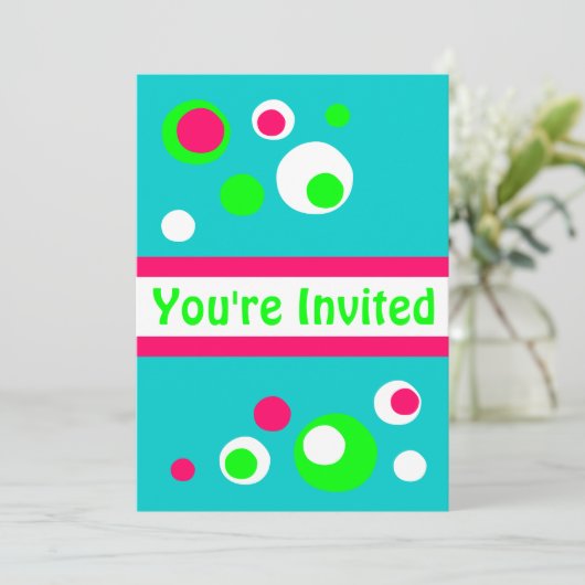 Einladung von Retro-Blasen (Stehend Vorderseite)