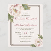 Einladung von Retro Blush Peony Floral Wedding (Vorderseite)