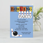 Einladung von Retro Bowling Birthday Party (Stehend Vorderseite)