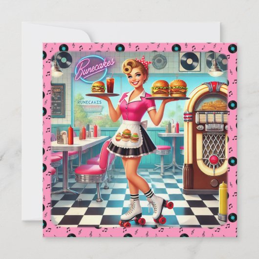 Einladung von Retro Diner (Vorderseite)