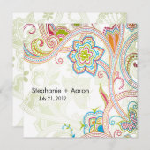 Einladung von Retro Floral (Vorne/Hinten)