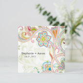 Einladung von Retro Floral (Stehend Vorderseite)