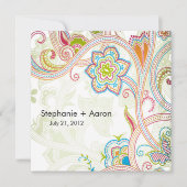 Einladung von Retro Floral (Vorderseite)