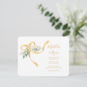 Einladung von Ribbon Bow Hochzeit (Stehend Vorderseite)