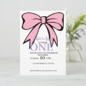 Einladung von Ribbon zum 1. Geburtstag (Stehend Vorderseite)