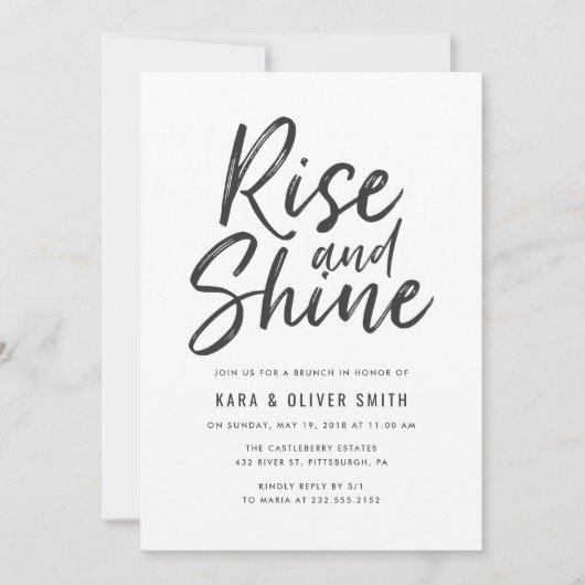 Einladung von Rise and Shine Brunch (Vorderseite)