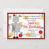 Einladung von Robot Birthday (Vorderseite)