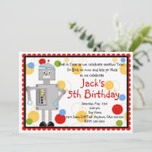 Einladung von Robot Birthday (Stehend Vorderseite)