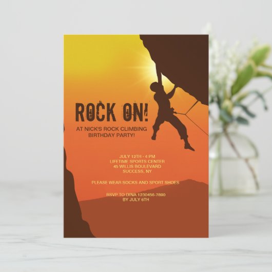 Einladung von Rock Climber (Stehend Vorderseite)