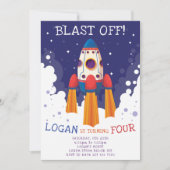 Einladung von Rocket Birthday (Vorderseite)