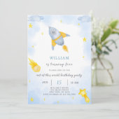 Einladung von Rocket Birthday (Stehend Vorderseite)