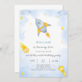 Einladung von Rocket Birthday (Vorne/Hinten)