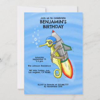 Einladung von Rocket Seepferd zum Geburtstag