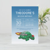 Einladung von Rocket Turtle zum Geburtstag (Stehend Vorderseite)