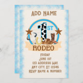 Einladung von Rodeo zum 1. Geburtstag (Vorne/Hinten)