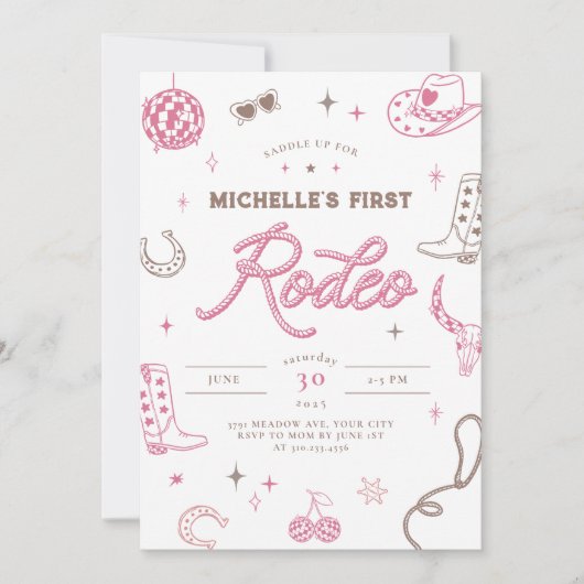 Einladung von Rodeo zum Geburtstag (Vorderseite)